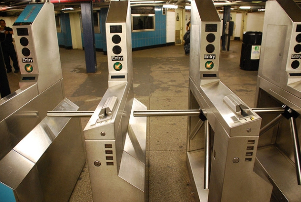 New Turnstiles with slanted tops.