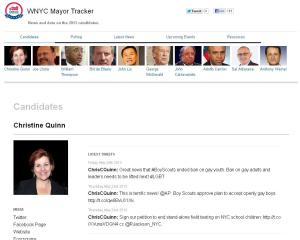 Screenshot from WNYC's Candidate Tracker