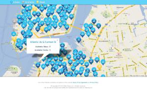 screenshot of citibike map