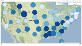 A map showing fatalities per vehicle-miles traveled per state. Made in <1 second.