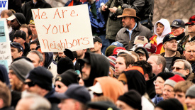 Public employee rally in Iowa. Photo via flickr user Phil Roeder
