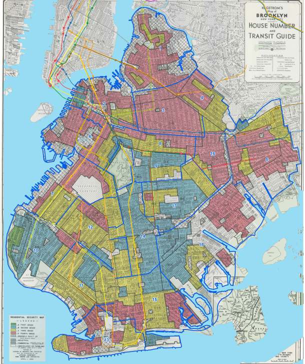 1938 Brooklyn Redline map